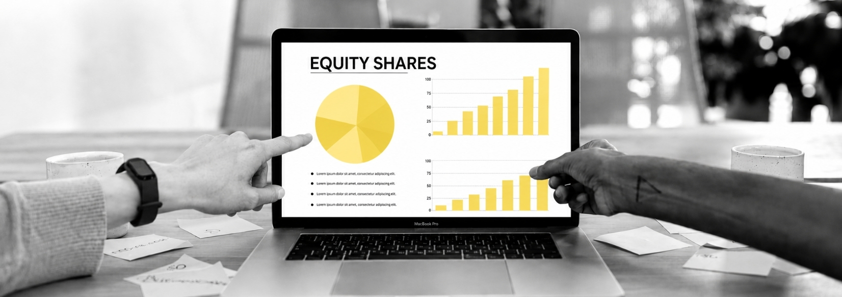 Eucalyptus exit: Team reviewing equity share charts on a laptop
